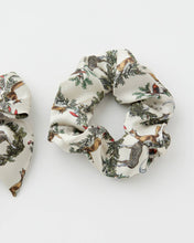 Load image into Gallery viewer, A Night&#39;s Tale Grey Woodland Scene Scrunchie + Bow Set
