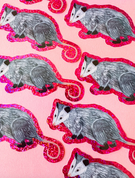 Glitter Opossom Sticker