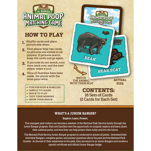 Jr. Ranger Animal Poop Matching Game
