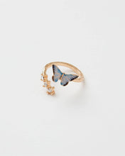 Load image into Gallery viewer, Enamel Blue Butterfly Ring

