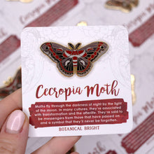 Load image into Gallery viewer, Cecropia Moth Enamel Pin
