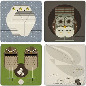 Owl Pals Absorbent Stone Coaster Set