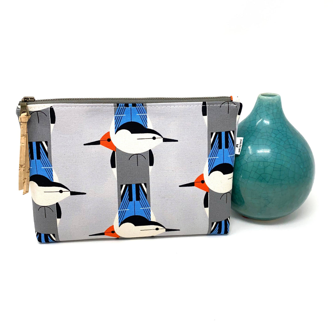 Organic Slim Zip Pouch Charley Harper Upside Downside