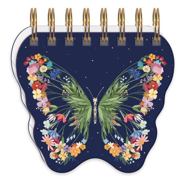 Garden Butterfly Spiral Notepad