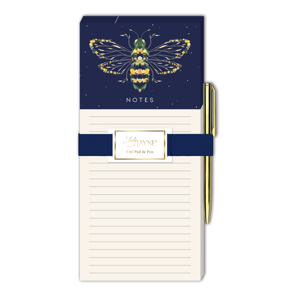 Garden Bee Magnetic List Pad w/ Pen