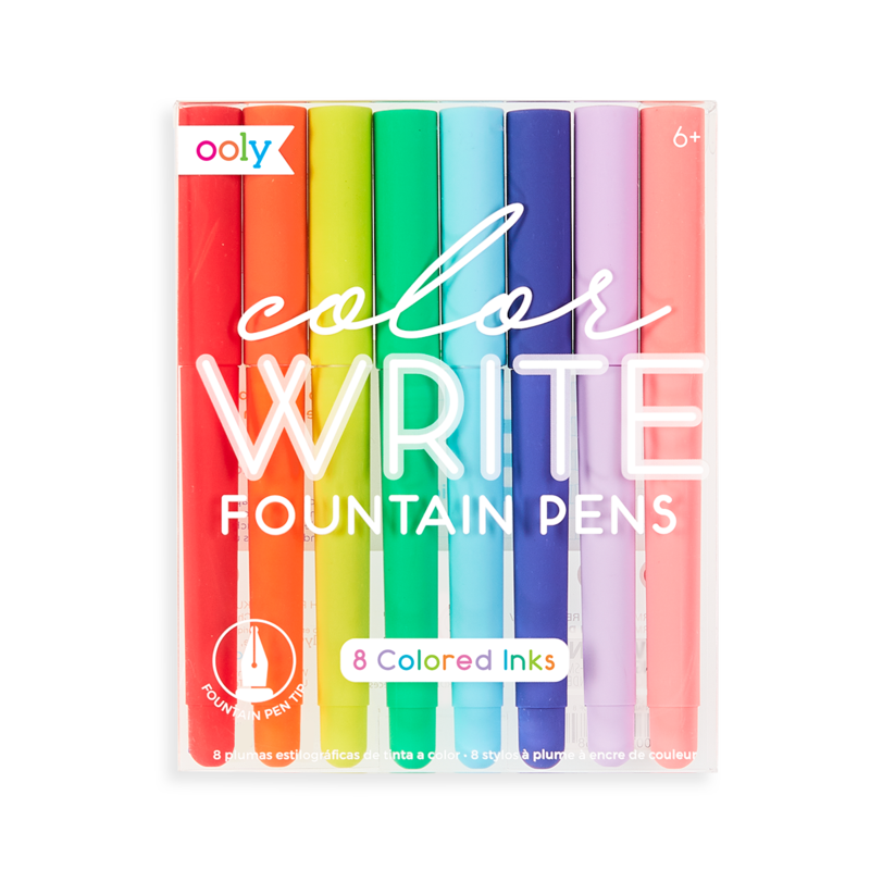 Color Write Fountain Pens Set of 8