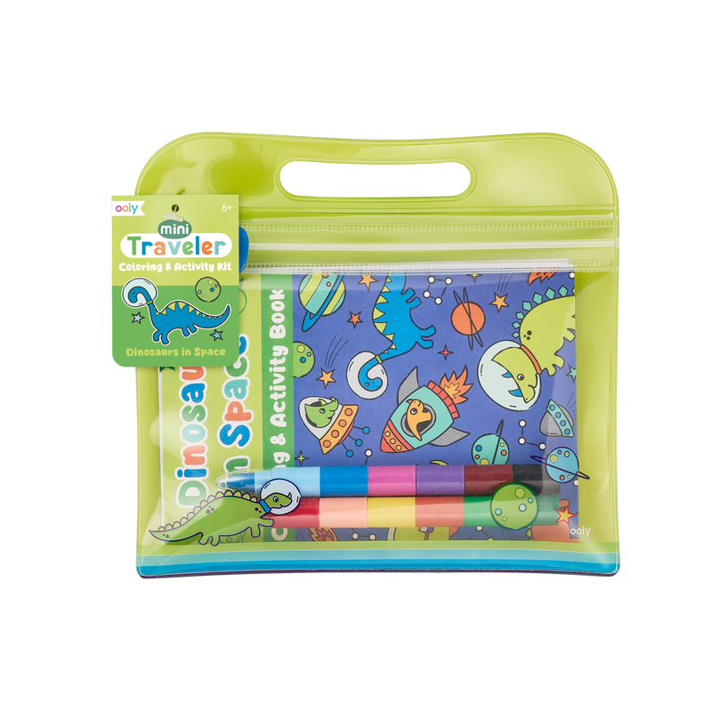 Mini Traveler Coloring & Activity Kit: Dinosaurs in Space