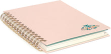 Load image into Gallery viewer, Floral Moth Embroidered Tabbed Spiral Notebook
