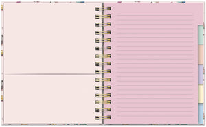Floral Moth Tabbed Spiral Notebook