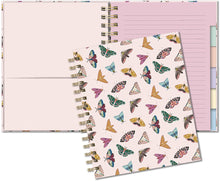 Load image into Gallery viewer, Floral Moth Tabbed Spiral Notebook
