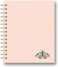 Load image into Gallery viewer, Floral Moth Embroidered Tabbed Spiral Notebook
