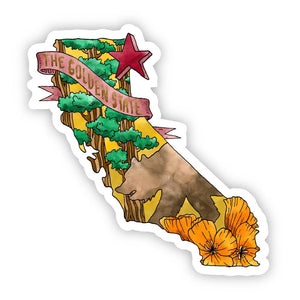 The Golden State California Watercolor Sticker