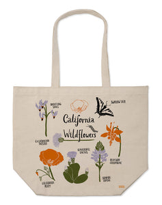 California Wildflower Canvas Market Tote