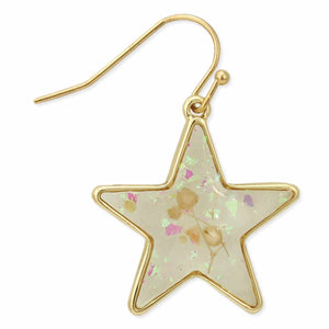 Cottage Floral Dried Flower Star Earrings