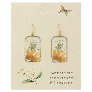 Cottage Floral Dried Sunflower Earrings