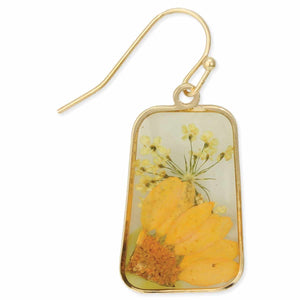 Cottage Floral Dried Sunflower Earrings