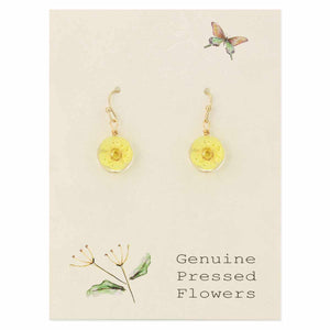 Yellow Dried Flower Earrings