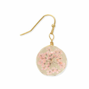 Pink Baby's Breath Dried Flower Earrings