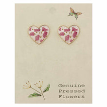 Load image into Gallery viewer, Dried Flower Heart Stud Earrings
