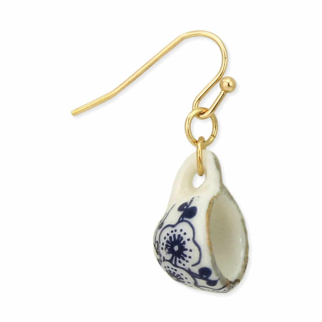 Vintage Ceramic Tea Cup Earrings