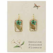 Load image into Gallery viewer, Turquoise Dried Flower Rectangular Earrings
