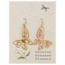 Load image into Gallery viewer, Cottage Butterfly Dried Flower Earrings
