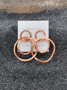 Triple Circle Earrings Copper/Silver