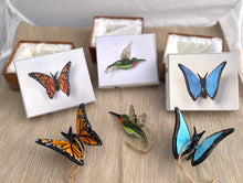 Load image into Gallery viewer, Colorful Butterfly Blown Glass Ornament
