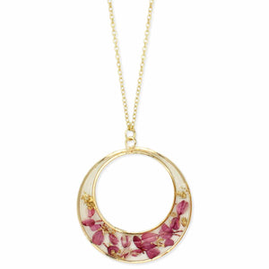 Dried Flower Circle Necklace
