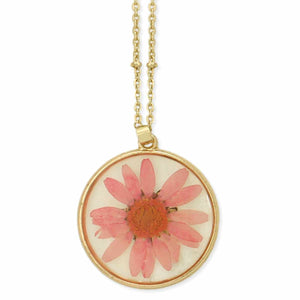 Pink Chrysanthemum Dried Flower Necklace