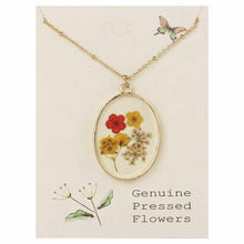 Load image into Gallery viewer, Red Gold Dried Flower Gold Necklace
