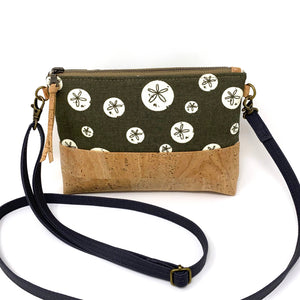 Organic and Cork Mini Crossbody - Brown Sand Dollar