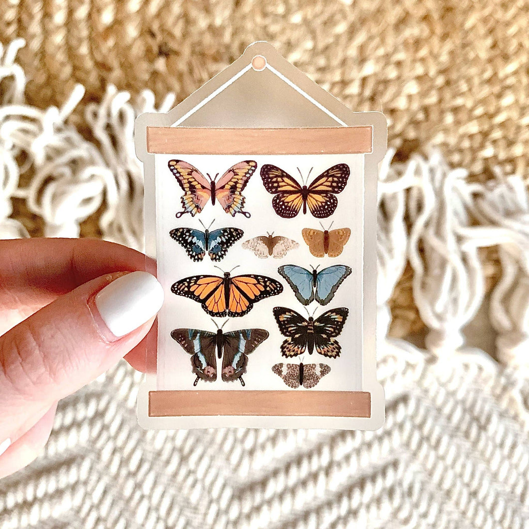 Clear Butterfly Banner Sticker