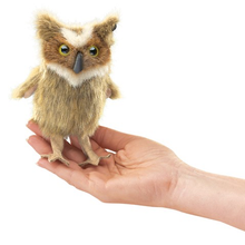 Load image into Gallery viewer, Mini Great Horned Owl Finger Puppet
